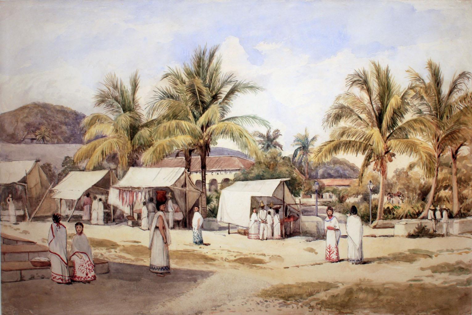 Adela Catherine Breton - The Market Place at Papantla - c1894